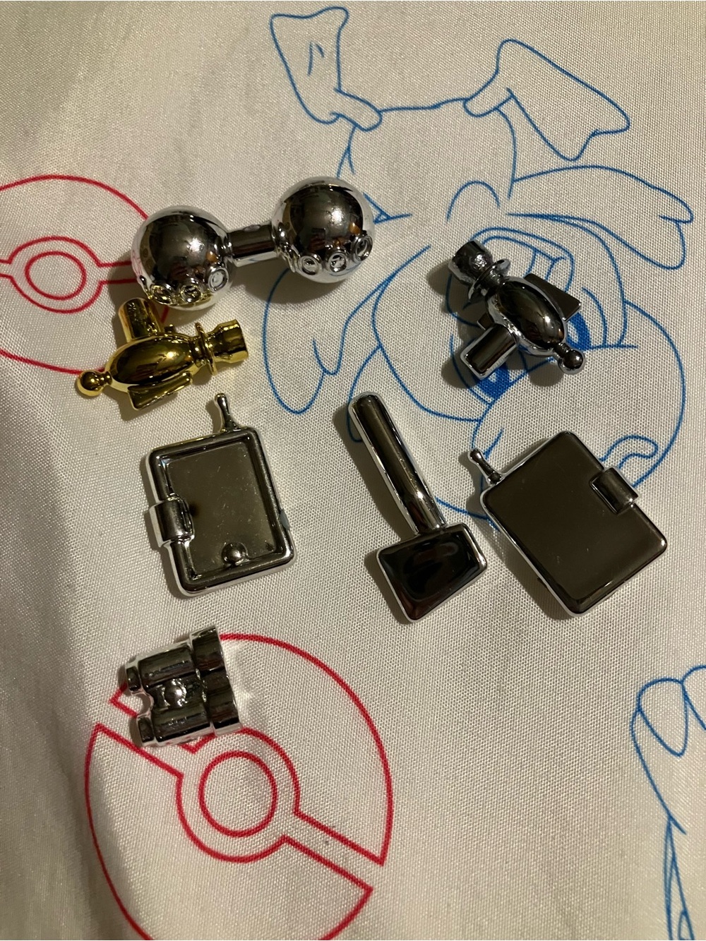 Men's Mixed Metal Cufflink and Accessory Set - Silver & Gold